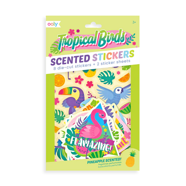 Tropical Birds Scented Scratch Stickers