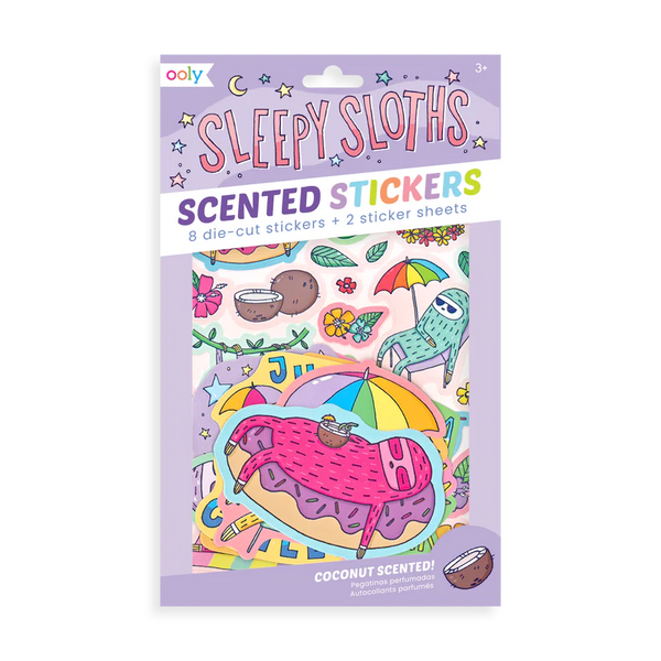 Sleepy Sloths Scented Scratch Stickers