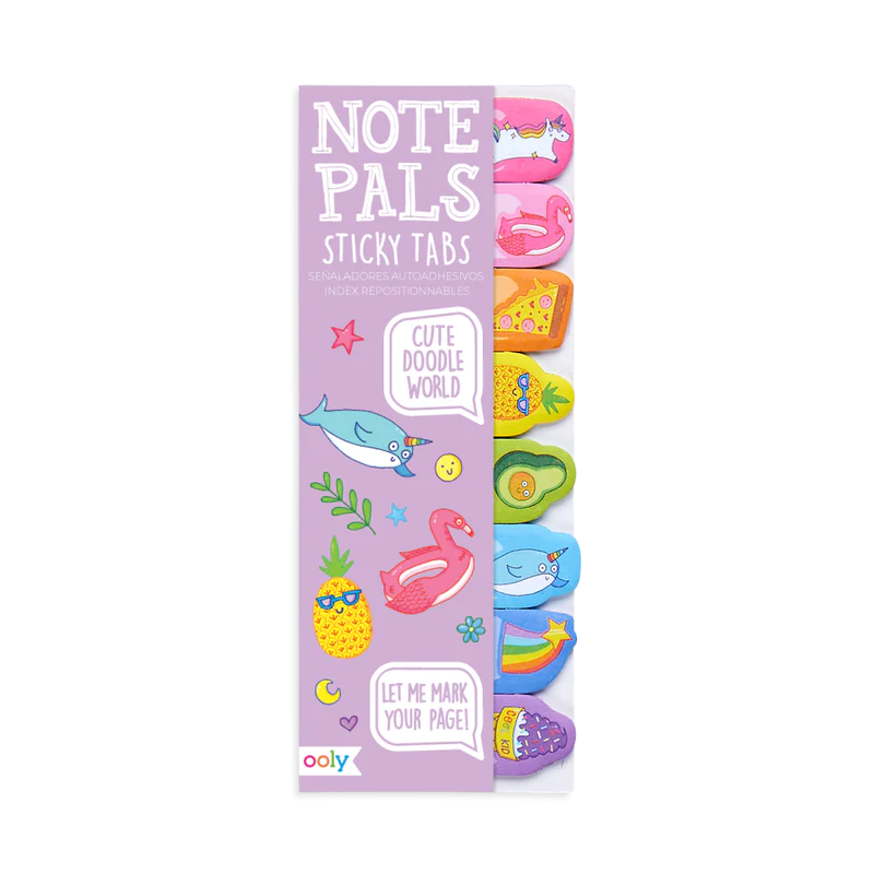 Note Pals Sticky Tabs - Cute Doodle World