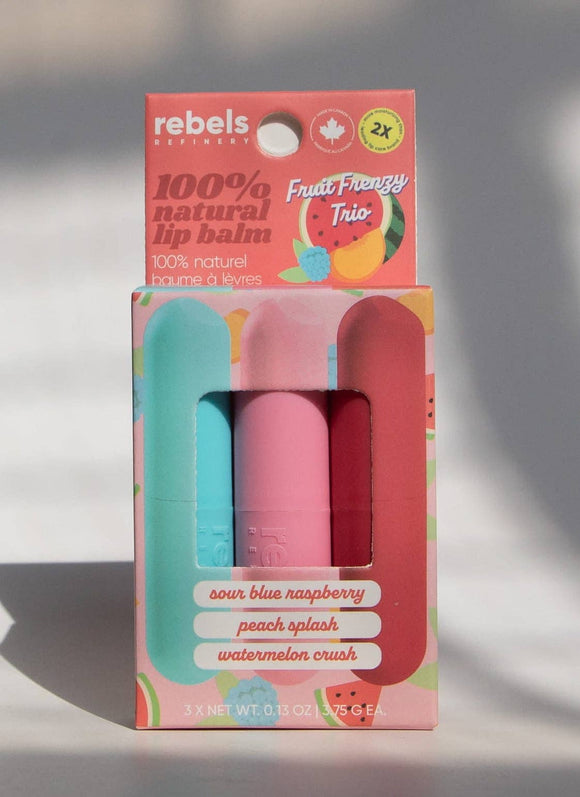 Fruit Frenzy Trio 3 Pack Sleek Sticks Lip Balms