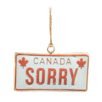 Sorry License Plate Christmas Ornament
