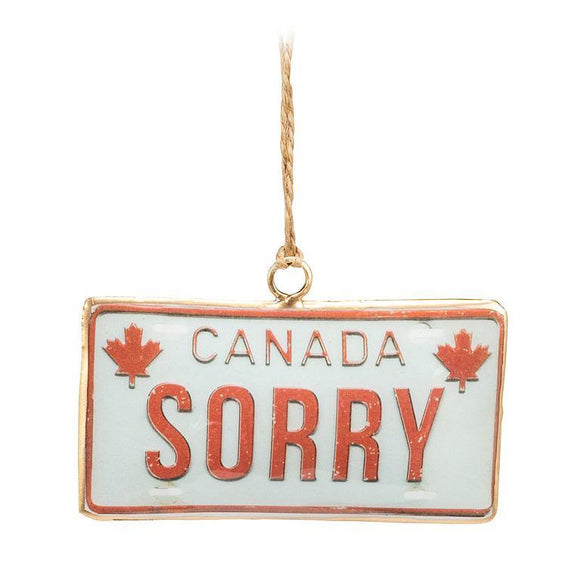 Sorry License Plate Christmas Ornament