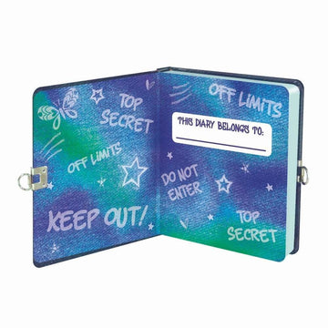 Lock & Key Diary: My Secret Keep Sake - Handmade Canadian lock & key diary with colorful galaxy design and secret messages, unique gift for kids.