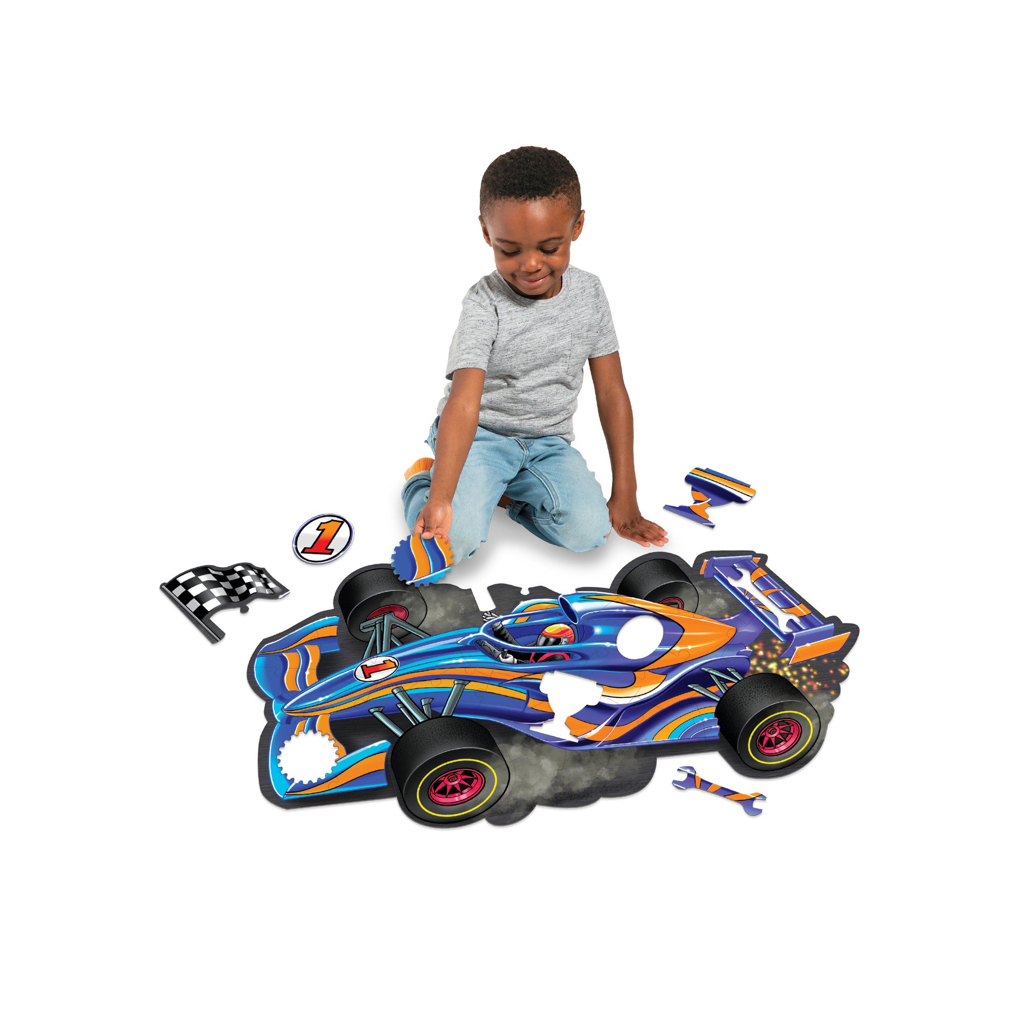 Floor Puzzle: Racecar (48pc) - 0