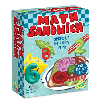 Math Sandwich - Math Sandwich educational game box with colorful felt food pieces, unique handmade Canadian gift.