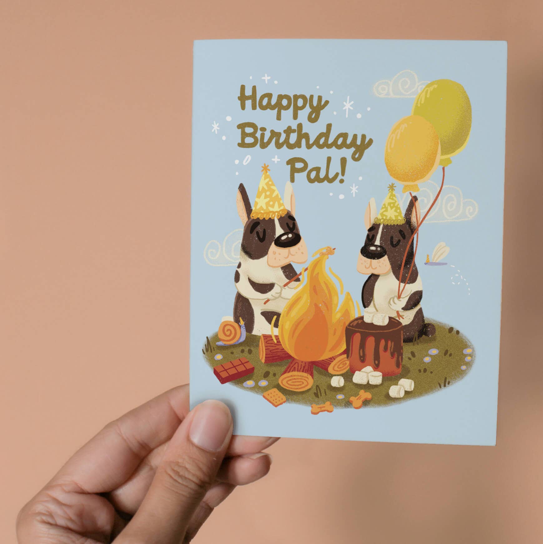 Campfire Birthday - Illustrated Birthday Card