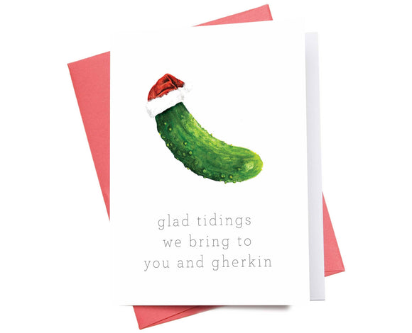 Glad Tidings Gerkin | Christmas Greeting Card