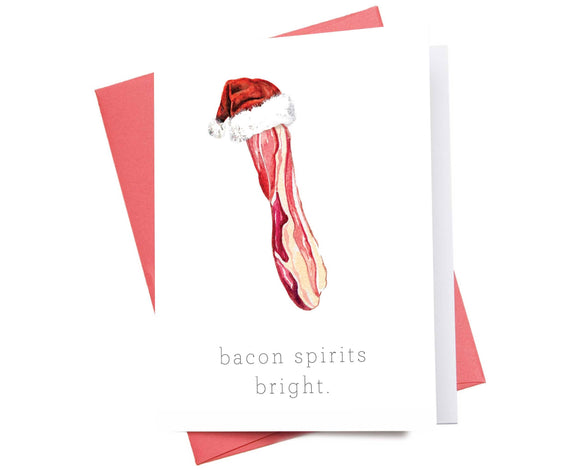 Bacon Spirits Bright | Christmas Greeting Card