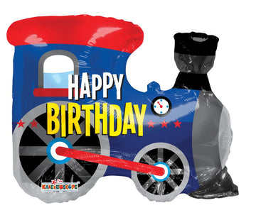 Birthday Choo Choo Shape - Air Balloon on a Stick