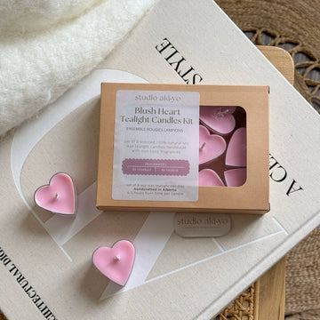 Blush Heart Tealight Candle Set