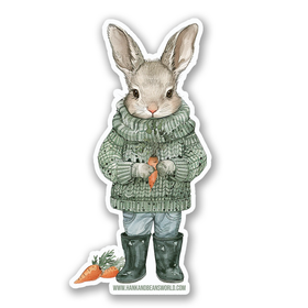Garden Bunny Vinyl Sticker