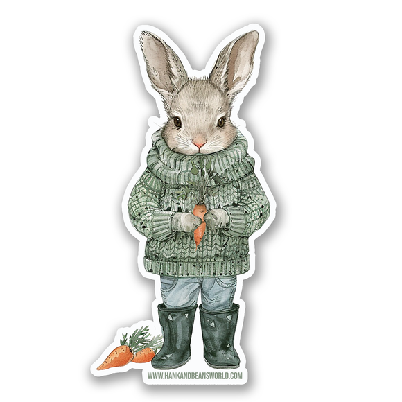 Garden Bunny Vinyl Sticker