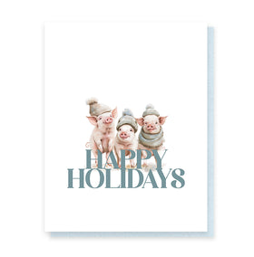 Happy Holidays Pigs Card