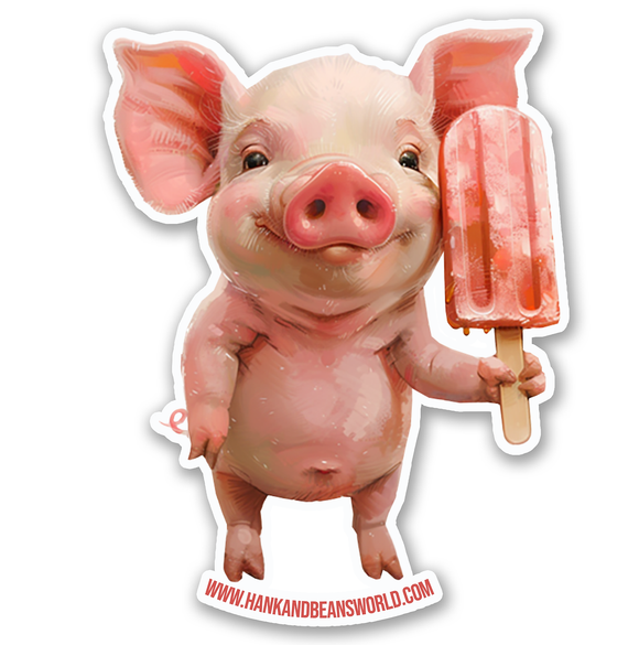 Popsicle Piggy Vinyl Sticker