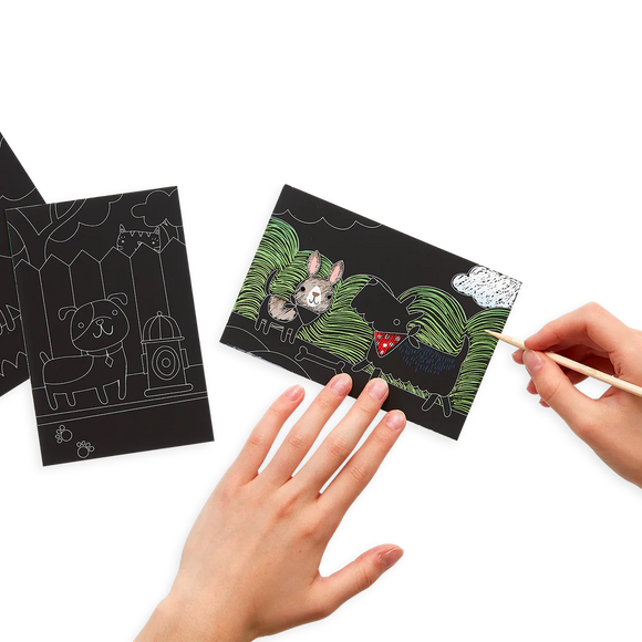 Playful Pups Scratch and Scribble Mini Scratch Art Kit