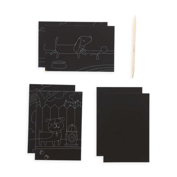 Playful Pups Scratch and Scribble Mini Scratch Art Kit