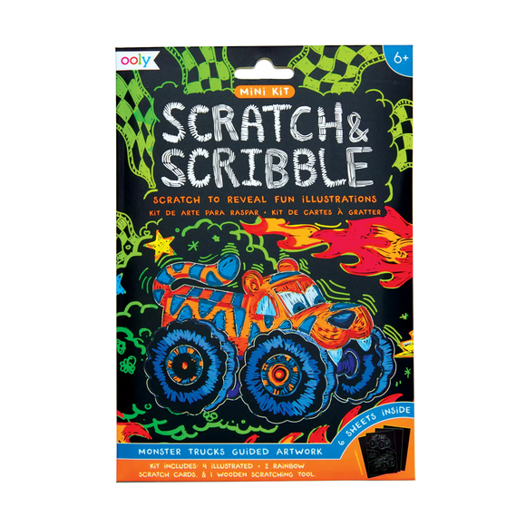 Monster Truck Mini Scratch and Scribble Art Kit