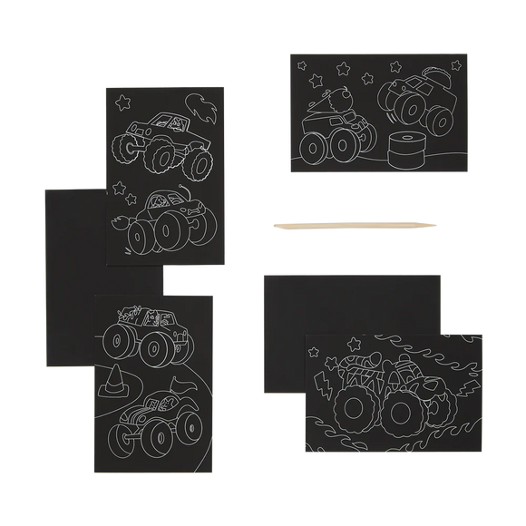 Monster Truck Mini Scratch and Scribble Art Kit