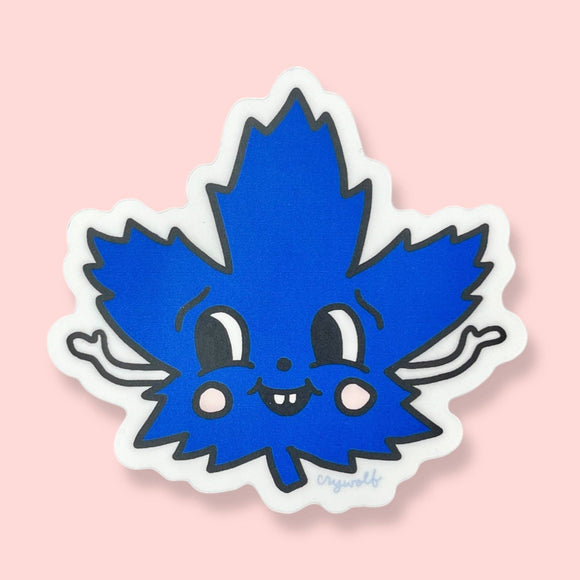 Maple Leaf Sticker Blue
