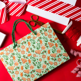 Gingerbread Pattern Gift Bag - 0