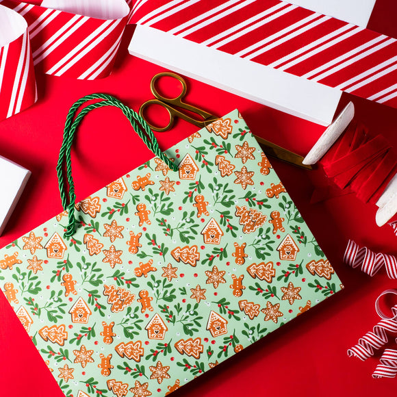 Gingerbread Pattern Gift Bag