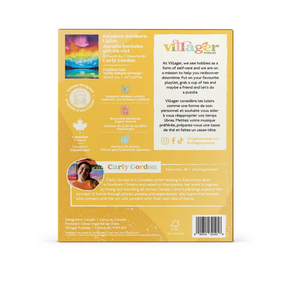 Villager Puzzles | Rainbow Northern Lights | 500-Piece Puzzle for Adults