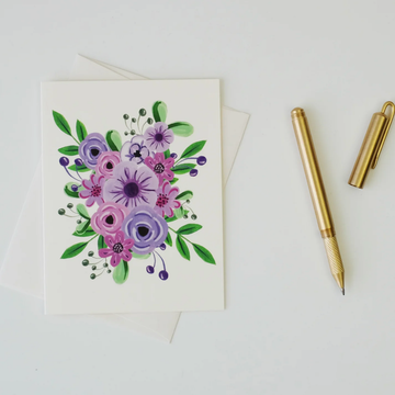 Purple Flowers Card - 0