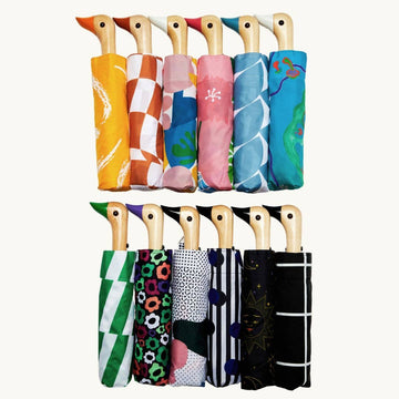 Original Duckhead Umbrellas - Set of handmade Canadian Original Duckhead umbrellas in vibrant, unique patterns and colors, perfect gift.