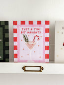 Just A Tini Bit Naughty - Holiday Martini Cocktail Christmas Card-2