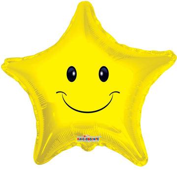 Smiley Face Star - Air Balloon on a Stick