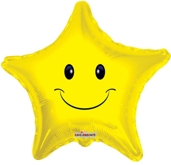 Smiley Face Star - Air Balloon on a Stick