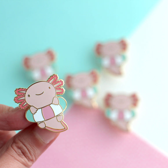 Axolotl in a Floatie Enamel Pin