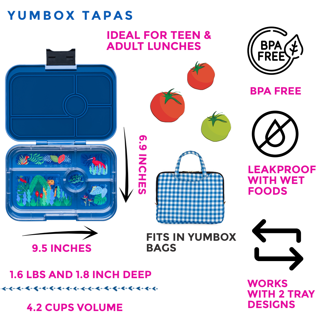 Leakproof Yumbox Tapas Bento Lunch Box - Monte Carlo Blue