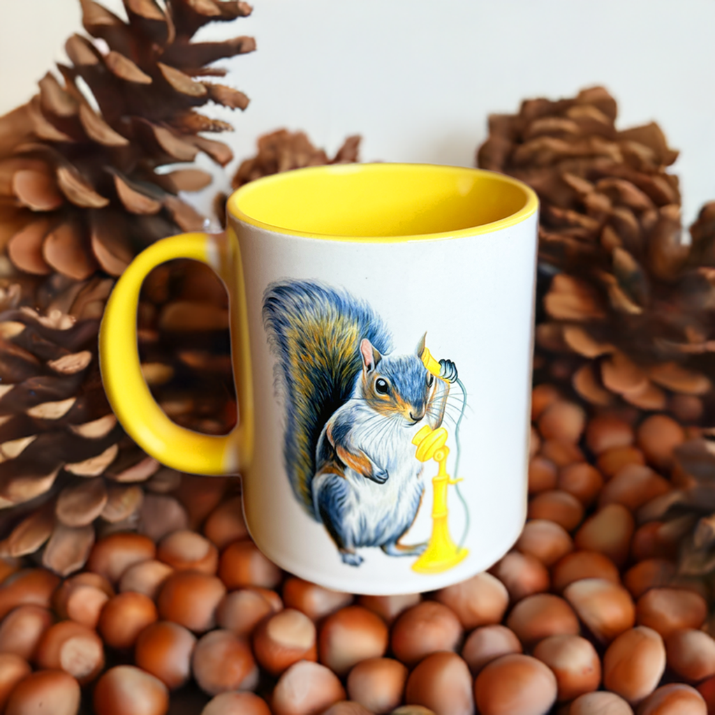 Squirrel on the Phone Mug