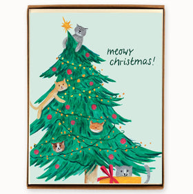 Holiday Cats in Tree - Box of 8