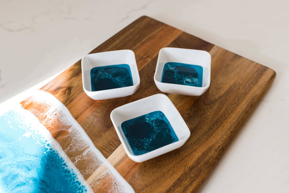 Resin Accented Ceramic Dipping Bowls