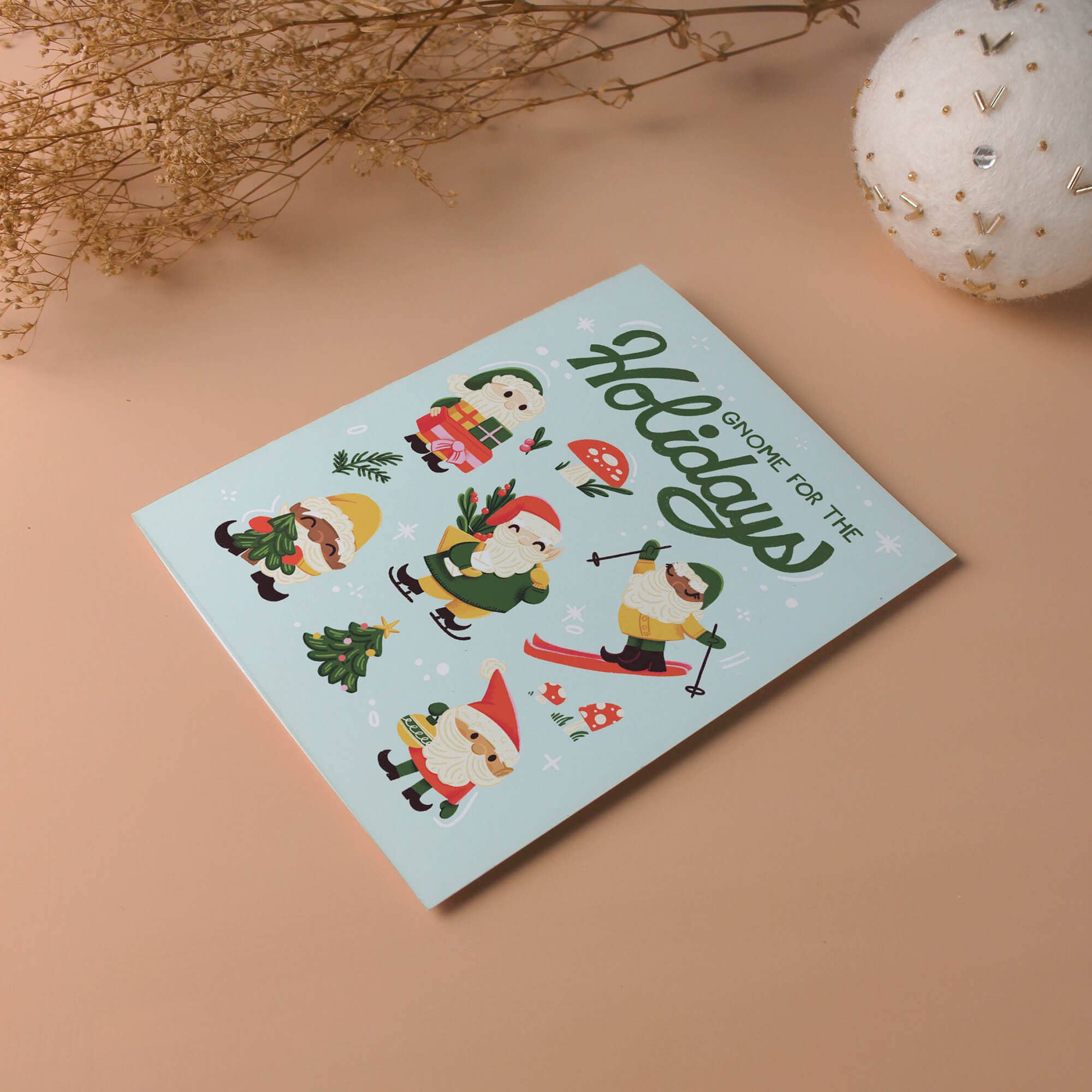 Holiday Gnomes - Illustrated Holiday Card - 0