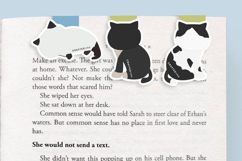 Black and White Cats Mini Bookmarks - 0