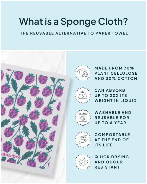Swedish Sponge Dishcloth Cloth - Blackberry