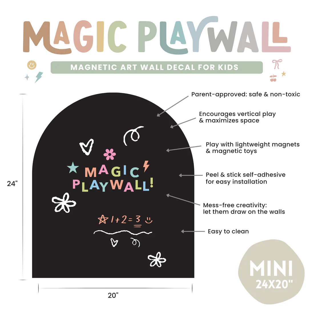 Mini Magic Playwall - Arch Magnetic Art Wall Decal | Cherrypick - 0