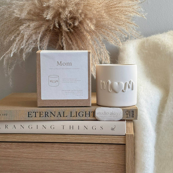 MOM Vanilla + Black Raspberry Soy Candle