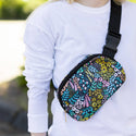 Black Floral Belt Bag