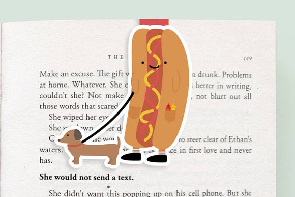 Hot Dog Walking Jumbo Magnetic Bookmark