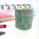 Woodland Animal Washi Tape: Bear, Fox, Hedgehog, Raccoon-2