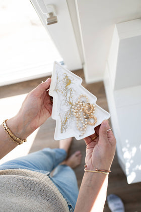Christmas Tree Shaped Ceramic Tray