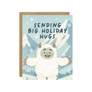 Sending Big Holiday Hugs - Abominable Snowman Christmas Card-1