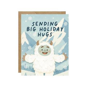 Sending Big Holiday Hugs - Abominable Snowman Christmas Card