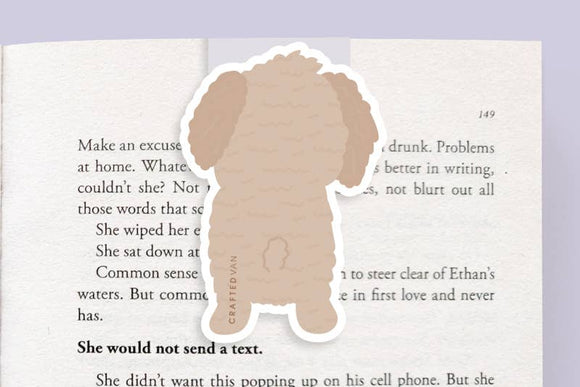 Brown Poodle Dog Jumbo Magnetic Bookmark