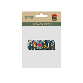 Canada Letter Camping Nature Canoe Mountain Maple Leaf Embroidered Iron-On Patch - 0