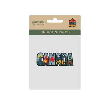 Canada Letter Camping Nature Canoe Mountain Maple Leaf Embroidered Iron-On Patch - 0